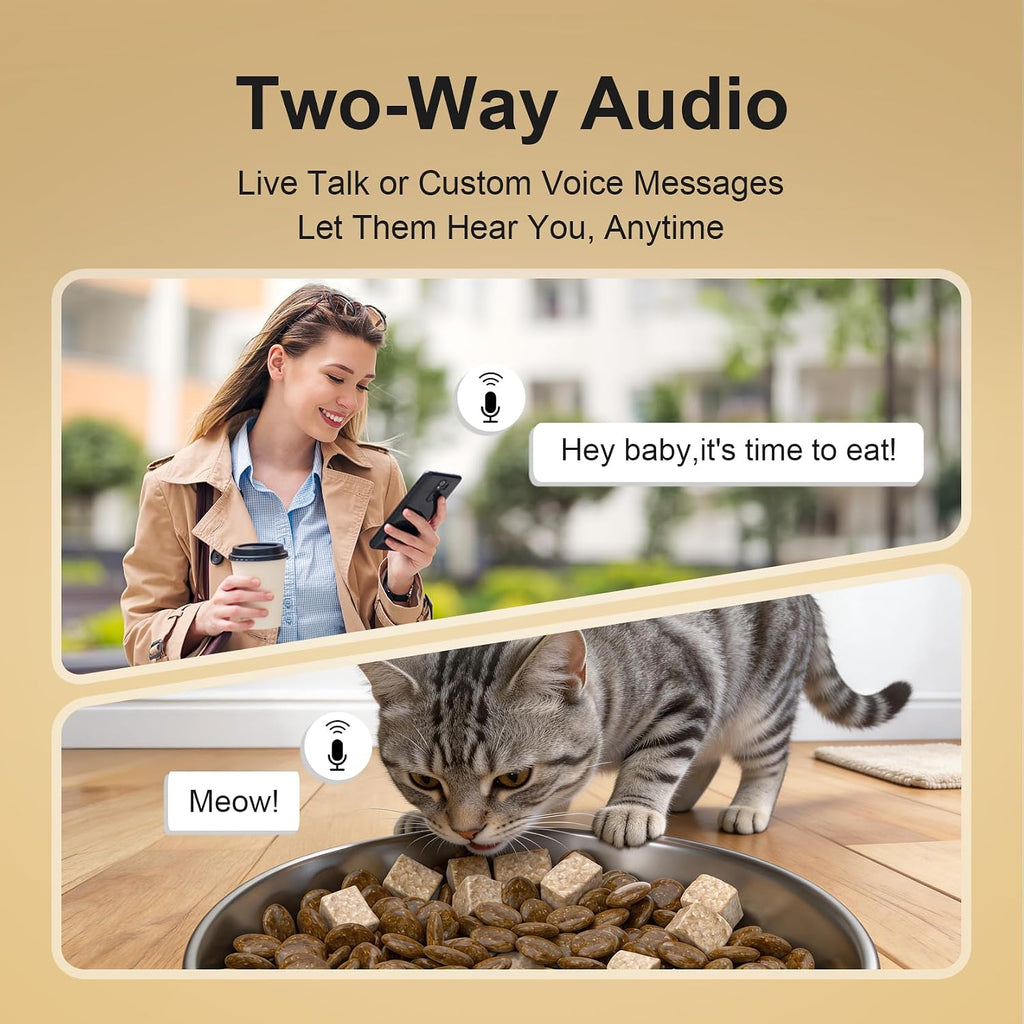 Automatic Cat Feeder with 2K Camera, 6.5L Smart App Control 5G/2.4WiFi