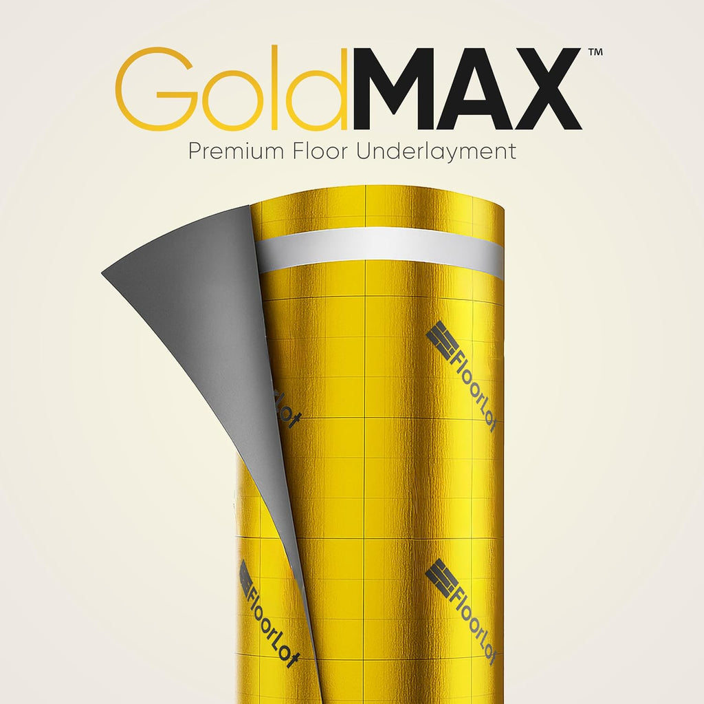 GoldMax Premium Floor Underlayment - 200 sqft Roll - 3mm Thick - with Moisture Barrier