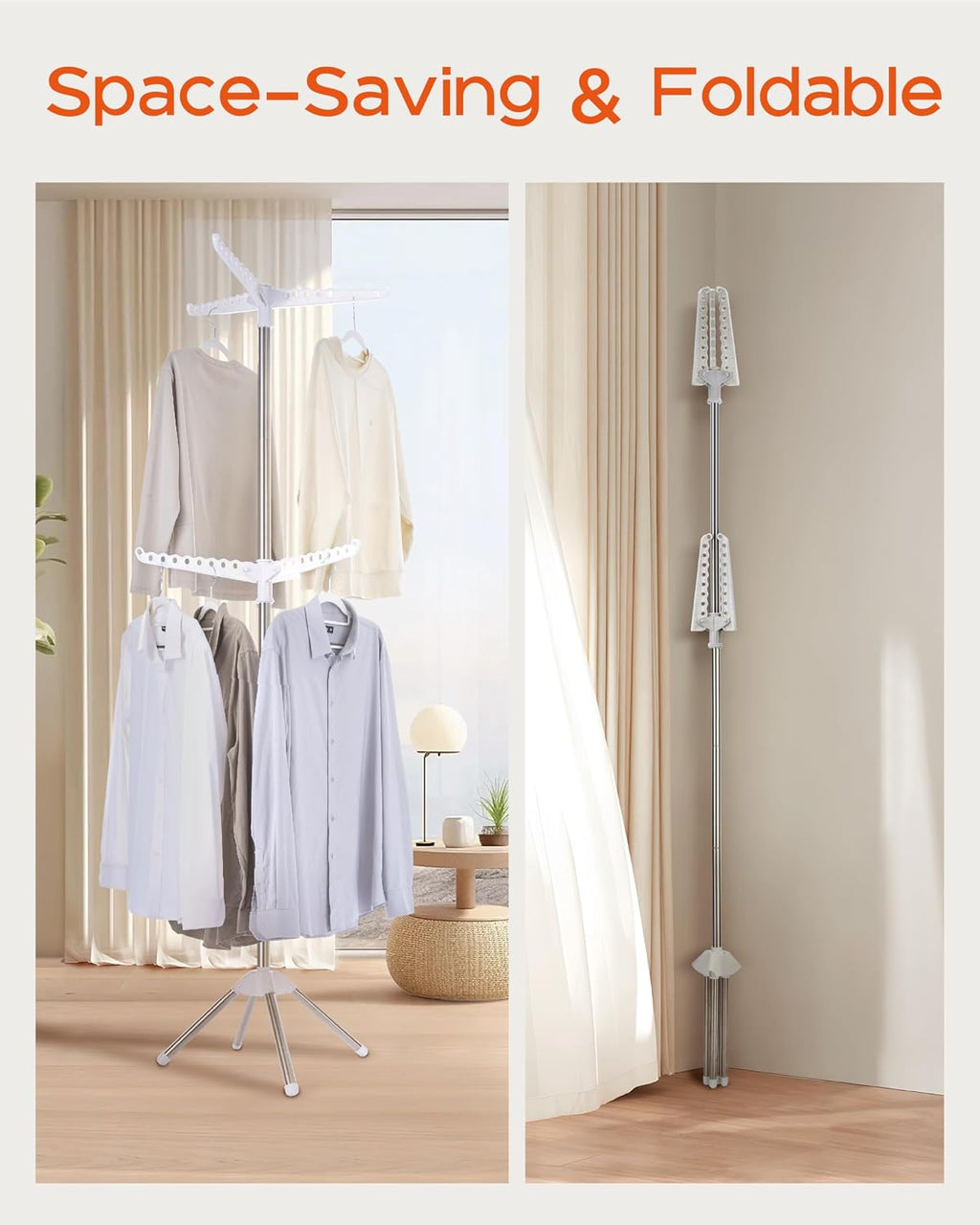 Clothes Drying Rack Foldable, 74.8 inch 2 Tier Laundry Drying Rack with Rotating Clothes Rail for 54 Pieces of