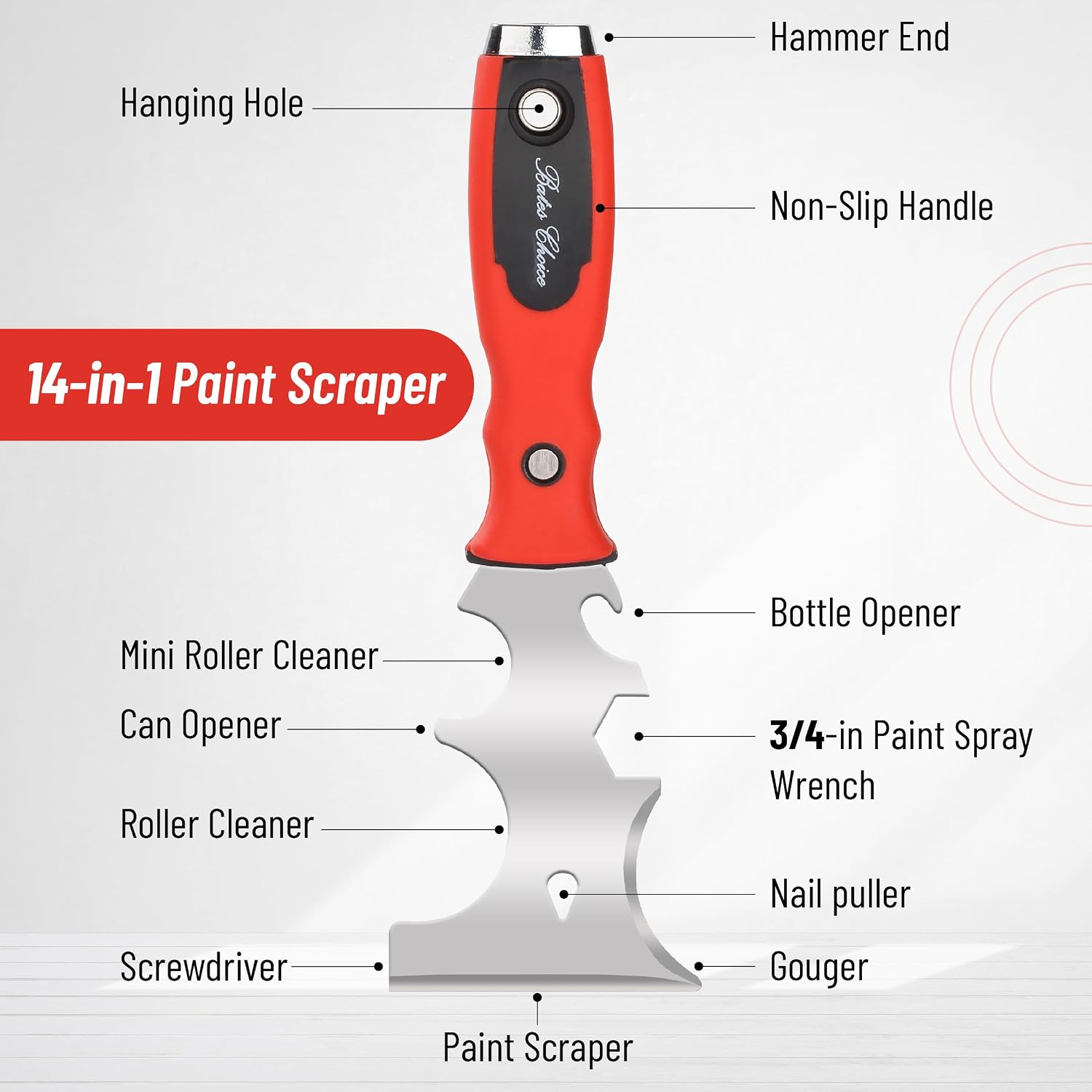 Bates Drywall Knife Set - 6pcs, Finishing Tools with Mud Pan & Spackle Knives