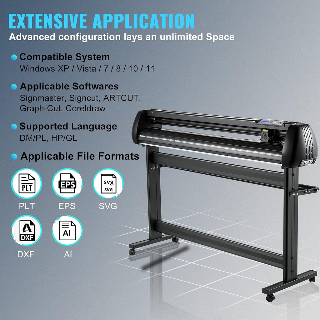 Vinyl Cutter, 53inch Vinyl Cutter Plotter with Stand, Adjustable Speed Force for Sign Making Vinyl Plotter