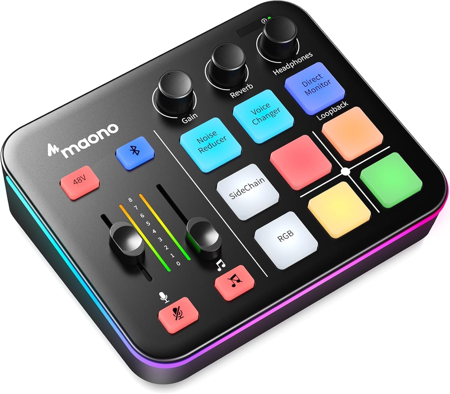 G1 Neo Gaming Audio Mixer Audio Interface with XLR Input & 48V | RGB, Bluetooth, 4 custom soundpads, live streaming