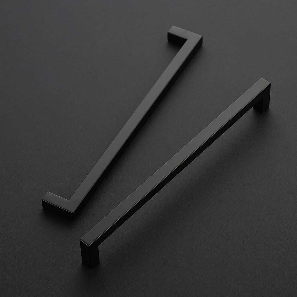 Matte Black Cabinet Handles Square Pulls 10 Inch 3 Pack