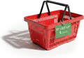 Shopping Basket 1 Count 16.9 x 11.6 x 9 Inches Durable with Flat Black Plastic Handles Stackable and Easy-to-Clean