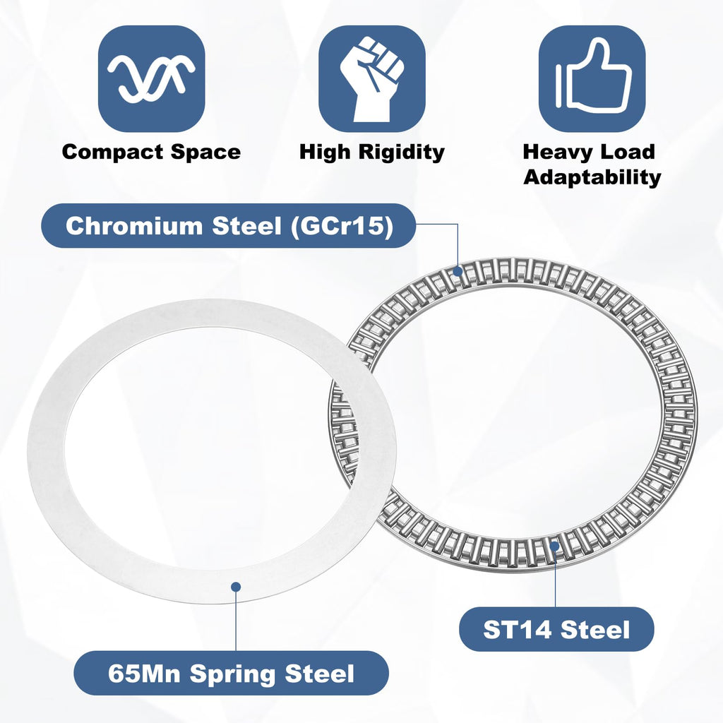 uxcell AXK150190 Thrust Needle Roller Bearings with Washers, ID 150mm