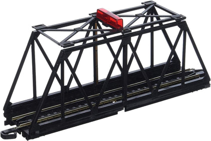 Trains E-Z TRACK TRUSS BRIDGE with BLINKING LIGHT- HO Scale , Black Medium | Snap-Fit E-Z Track, Bridge, Truss Bridge