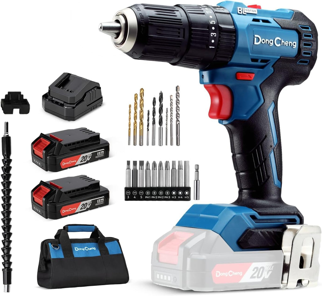 20V Brushless Heavy-duty Impact Drill, 443 in-lbs, 27000 IPM, 1/2" Keyless Metal Chuck, 20+1+1 Clutch, Cordless