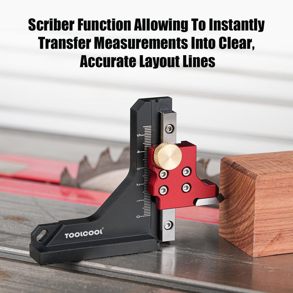 TOOLCOOL Table Saw Height Gauge Router Depth Gauge Tool Setting Gauge with Scriber Marking Tool Function (Imperial)