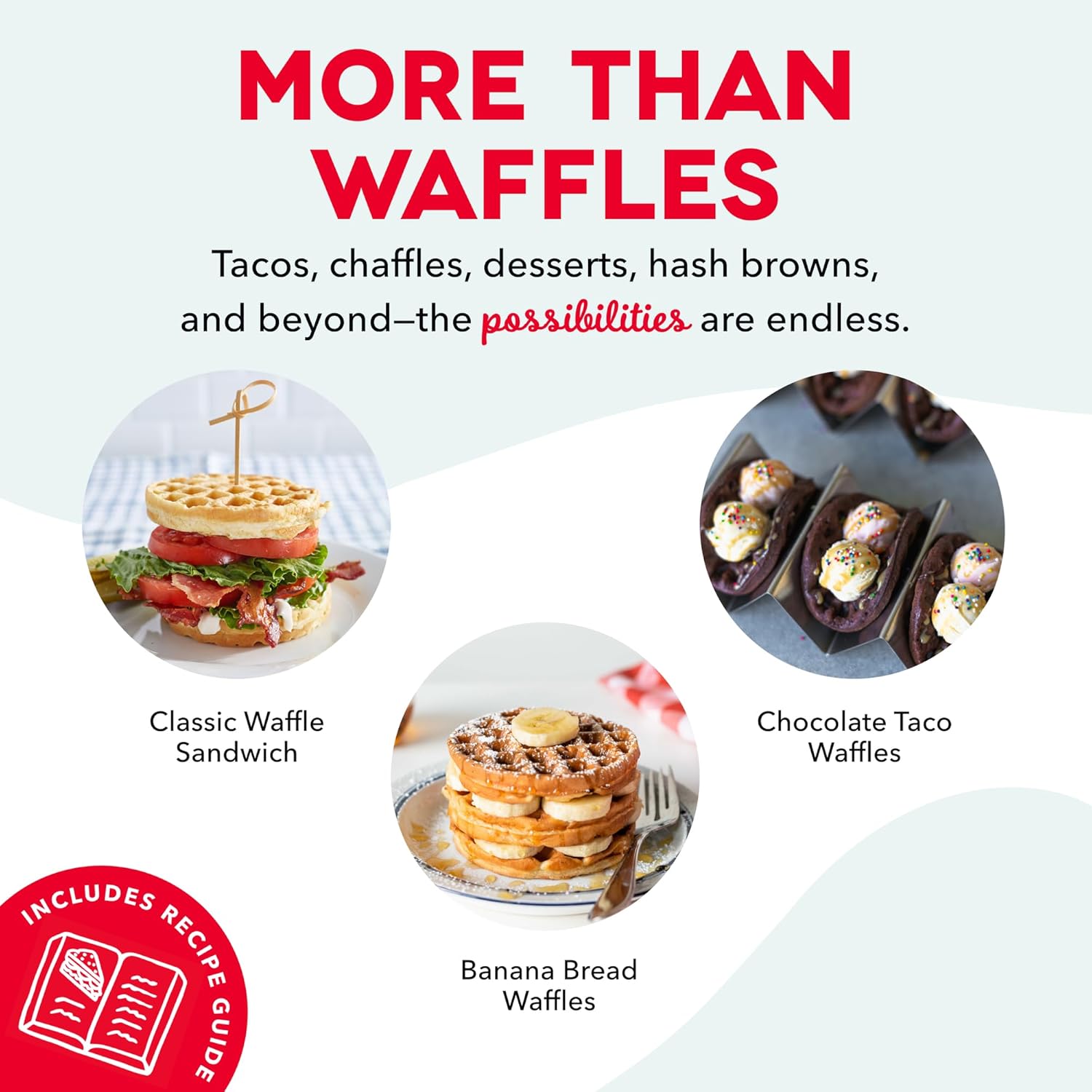 Mini Waffle Maker, 4-Inch Nonstick Cooking Surface, Red | Small Waffle Iron for Dorms & RVs, Chaffle Maker & Compact