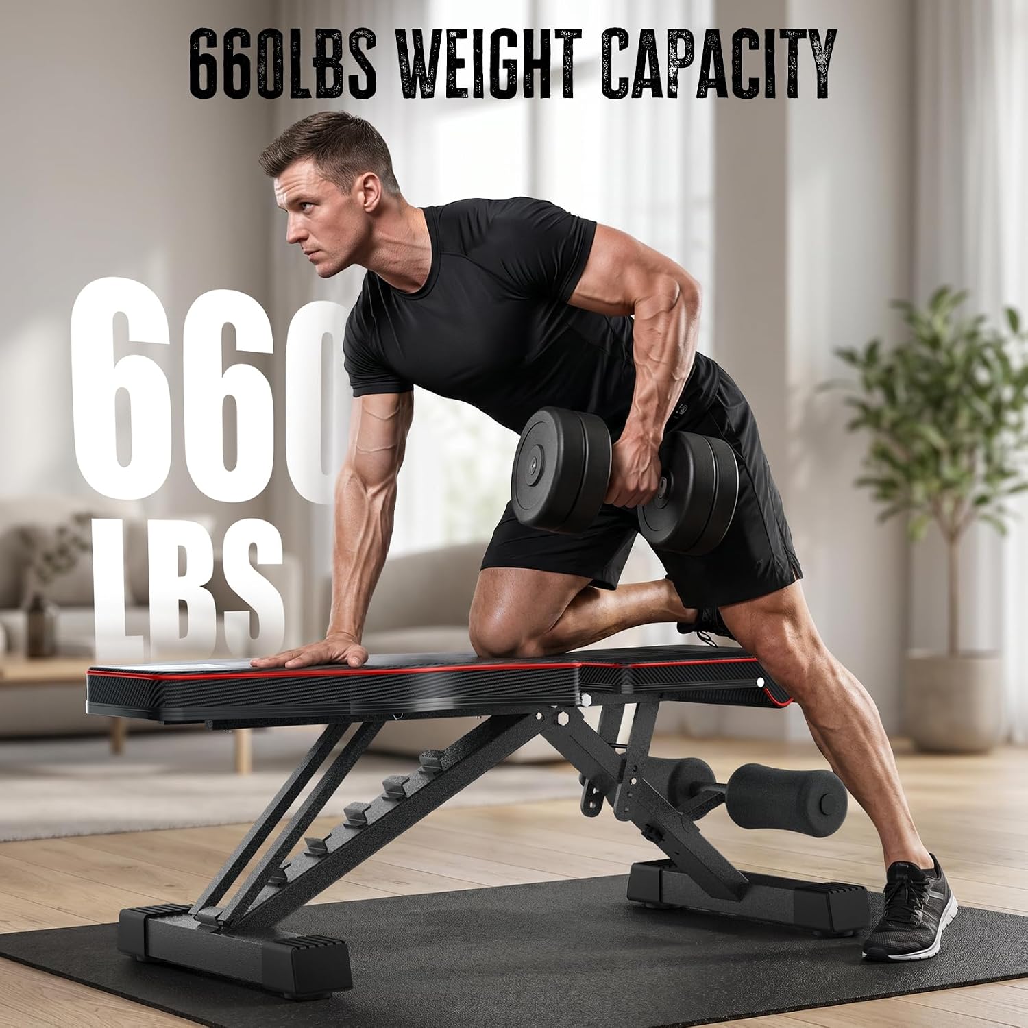 Multi-Function All in 1 Weight Bench Set - Multi-Positions Heavy Duty Weight Lifting Sit Up Bench Workout Benchs