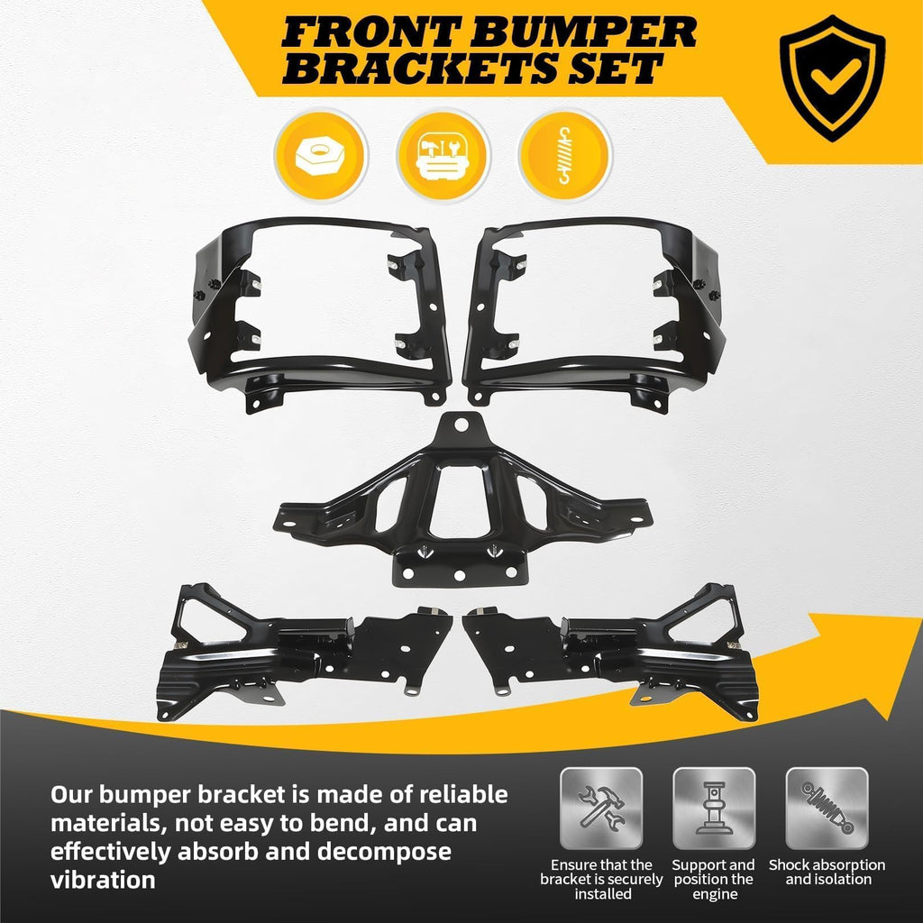 Jecoupoon Front Bumper Brackets Compatible with 2016-2018 Silverado 1500