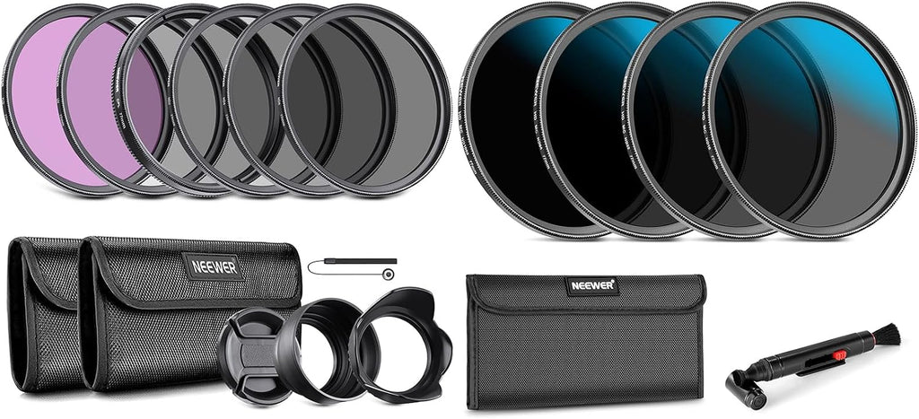 77mm ND Lens Filter Kit (UV, CPL, FLD, ND2, ND4, ND8, Lens Hood, Lens Cap) and ND16/ND32/ND64/ND1000 Compatible with