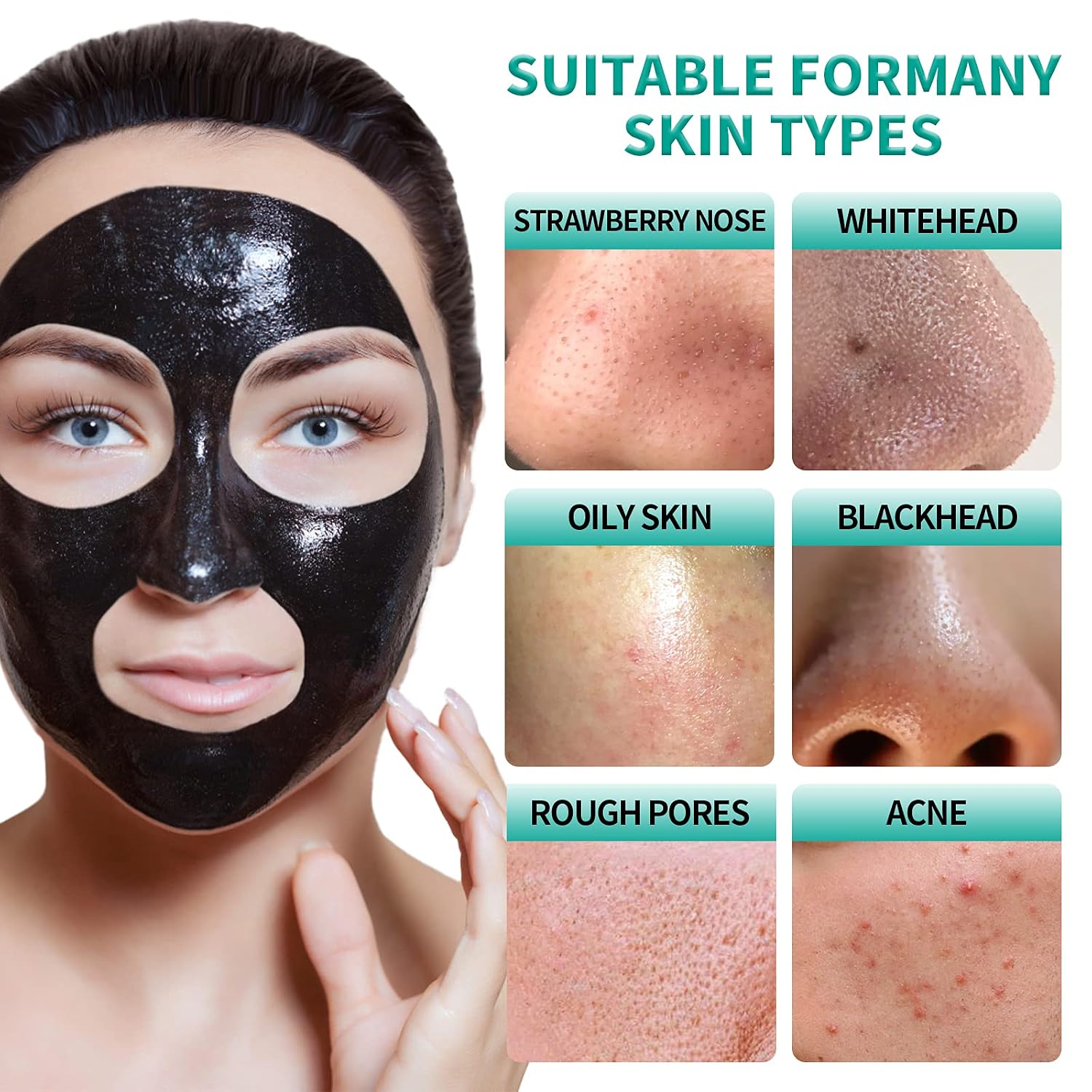 Peel Off Face Mask Blackhead Whiteheads Remover Masks Activated Charcoal Black Mask Purifying Peeling Facial Mask for