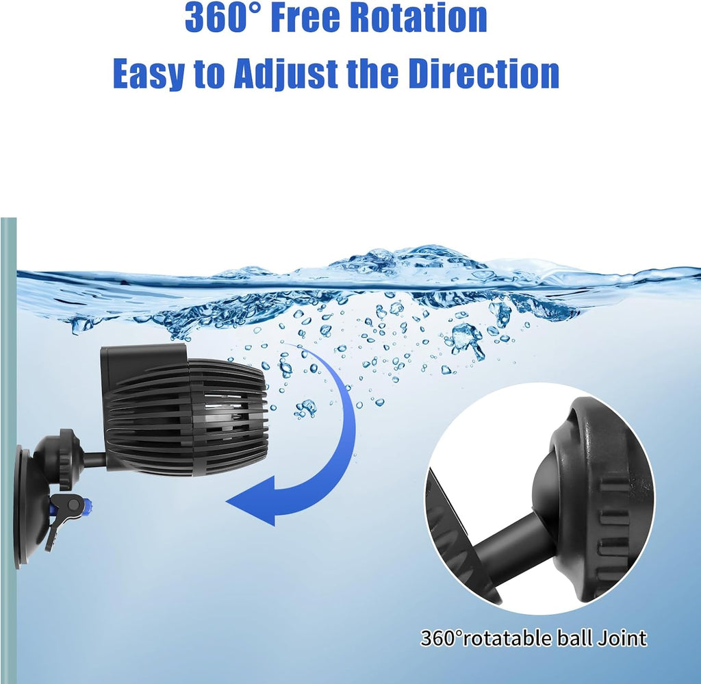 2 Pack Aquarium Circulation Pump,800 GPH Fish Tank Powerhead, Saltwater Wave Maker, Submersible Water Pump with