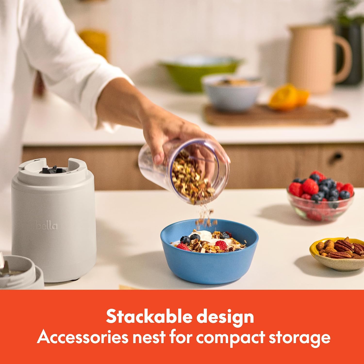 Rocket Blender 6-Piece Set with Stacking Cups, Oatmilk
