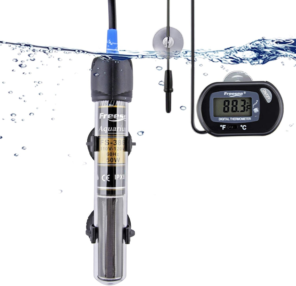 300 Watt Aquarium Fish Tank Heater with Aquarium Submersible Thermometer