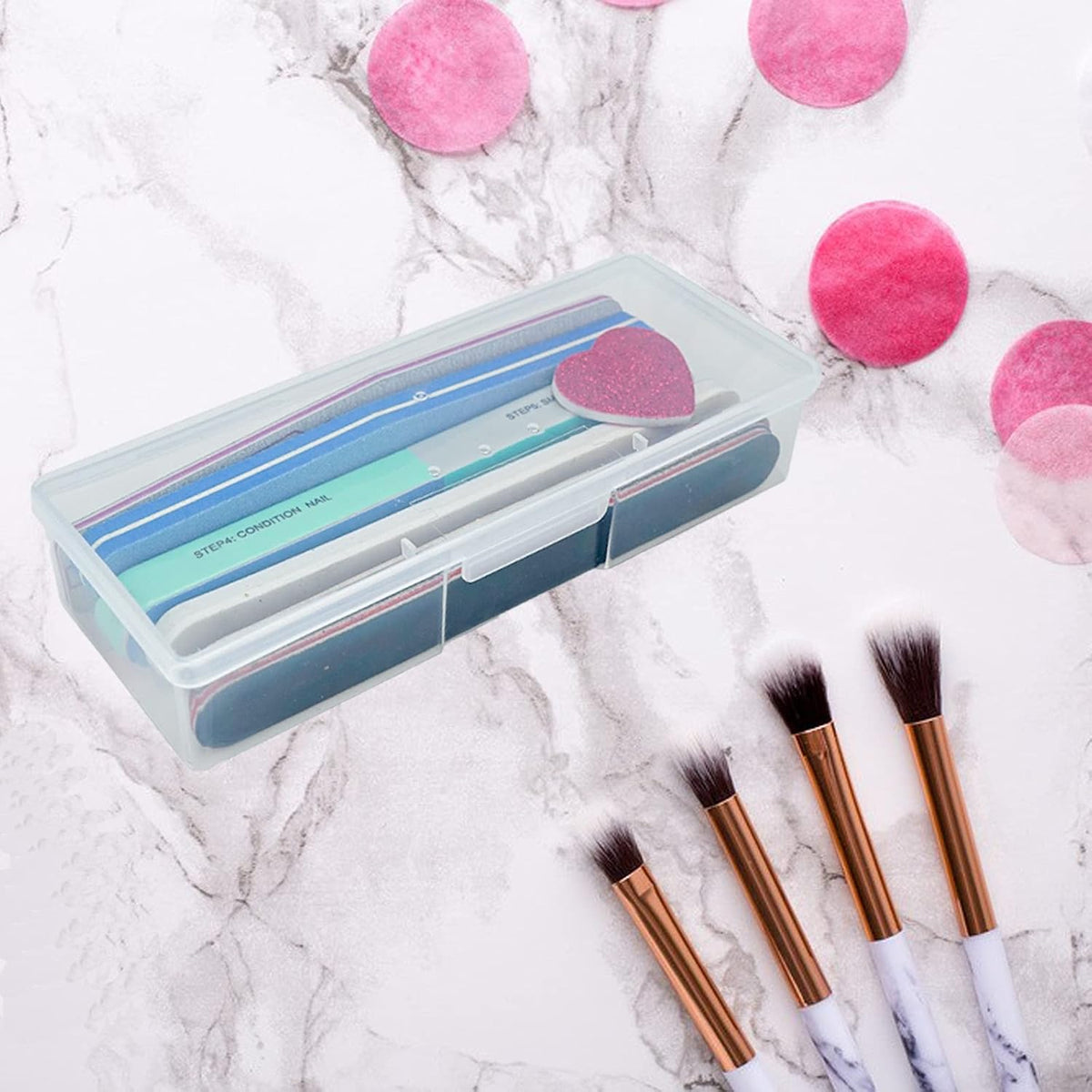 Clear Manicure Tool Box, Personal Nail Tool Storage Box (6pcs)