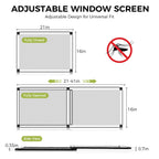 Adjustable Window Screen for Windows, 2-Way Use for Horizontal & Vertical Windows, Expandable Window Screen with