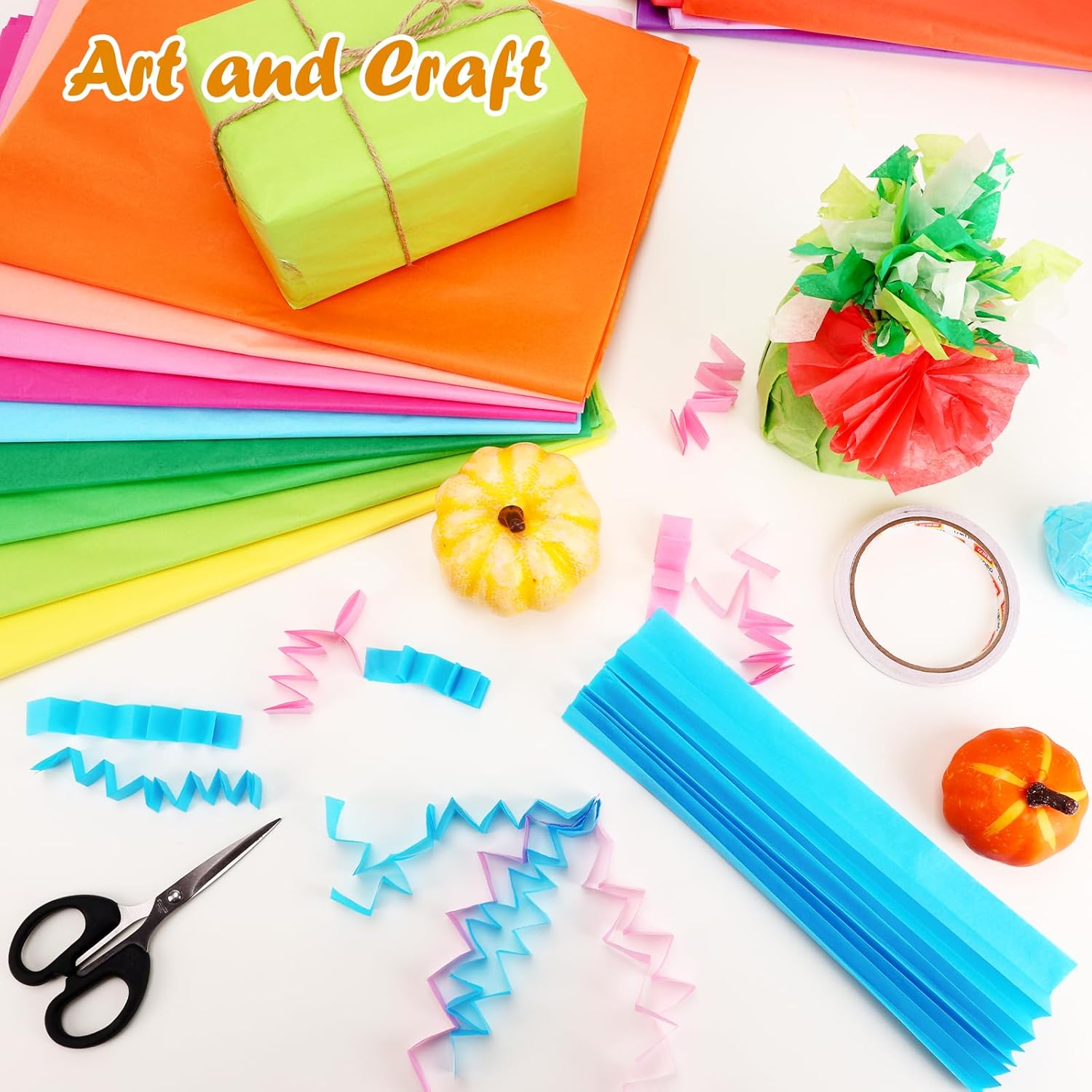 200 Sheets Tissue Paper, 20 Colors 14" X 20" Tissue Papers for Gift Bags Birthday Party Flower Decoration, Colored