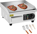 Commercial Electric Griddle, 14", Countertop Flat Top Griddle