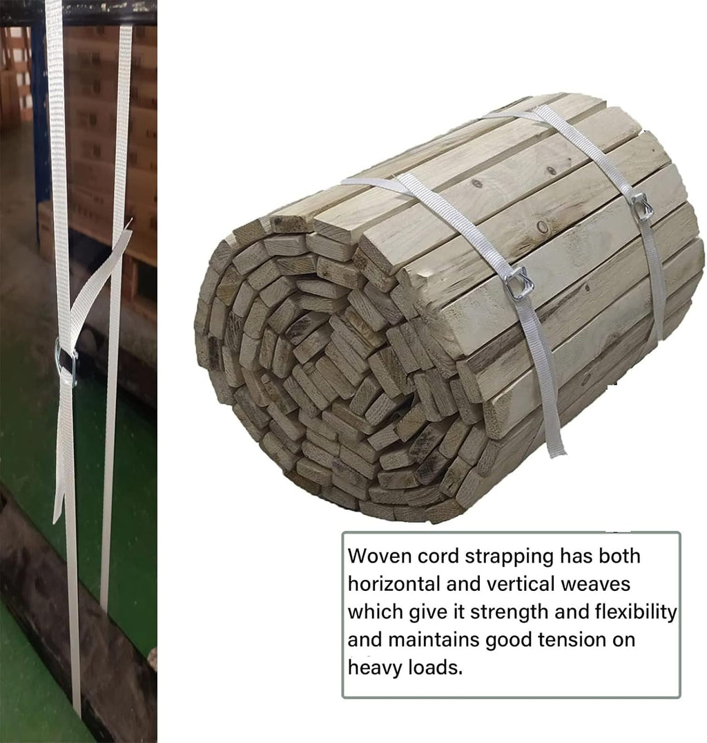 3/4" x 330' Woven Cord Strapping Kit with 50 Pack Metal Wire Buckles