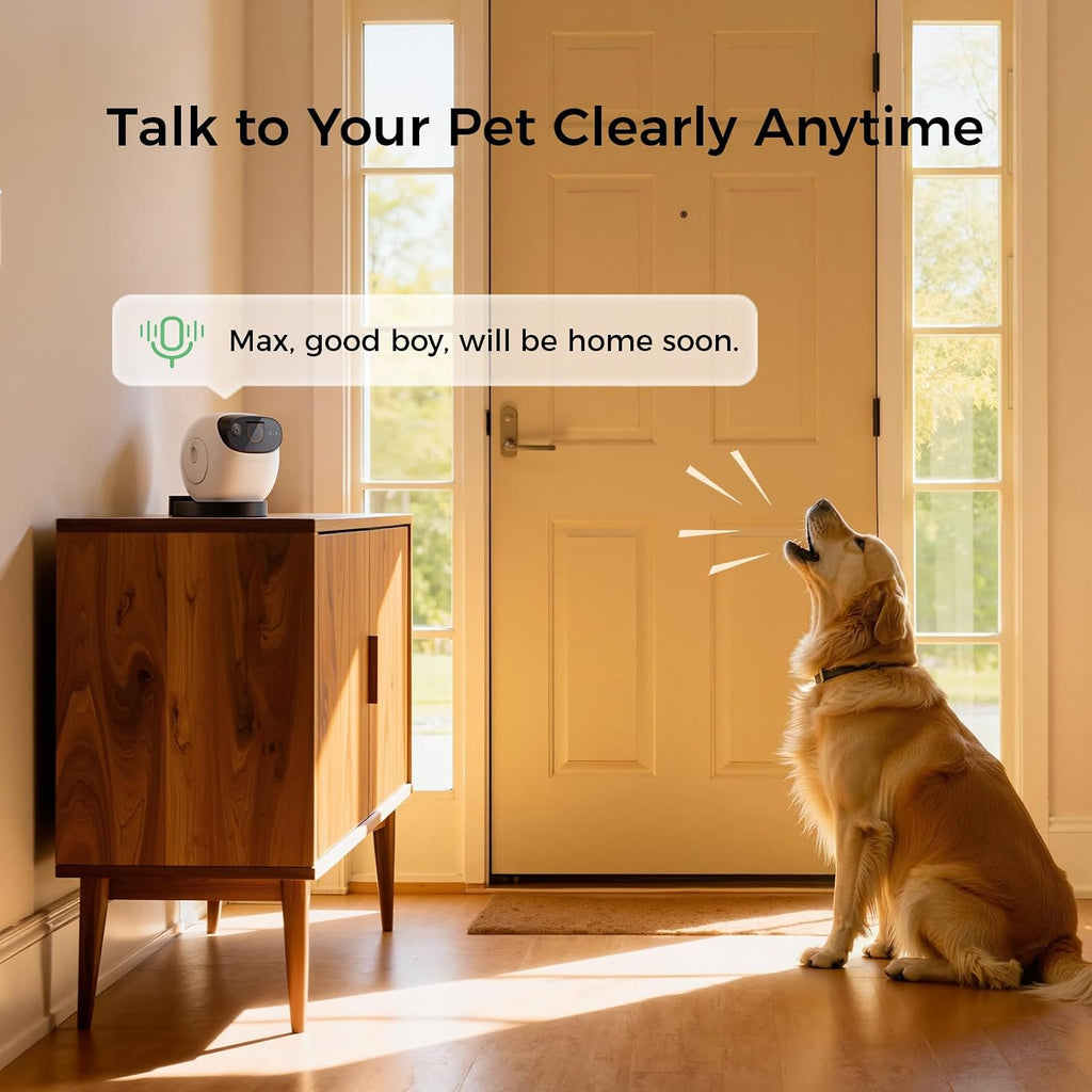 2026 3K Pet Camera Treat Dispenser, 32ft Remote Tossing for Dogs & Cats – Reduces Separation Anxiety, 360° View