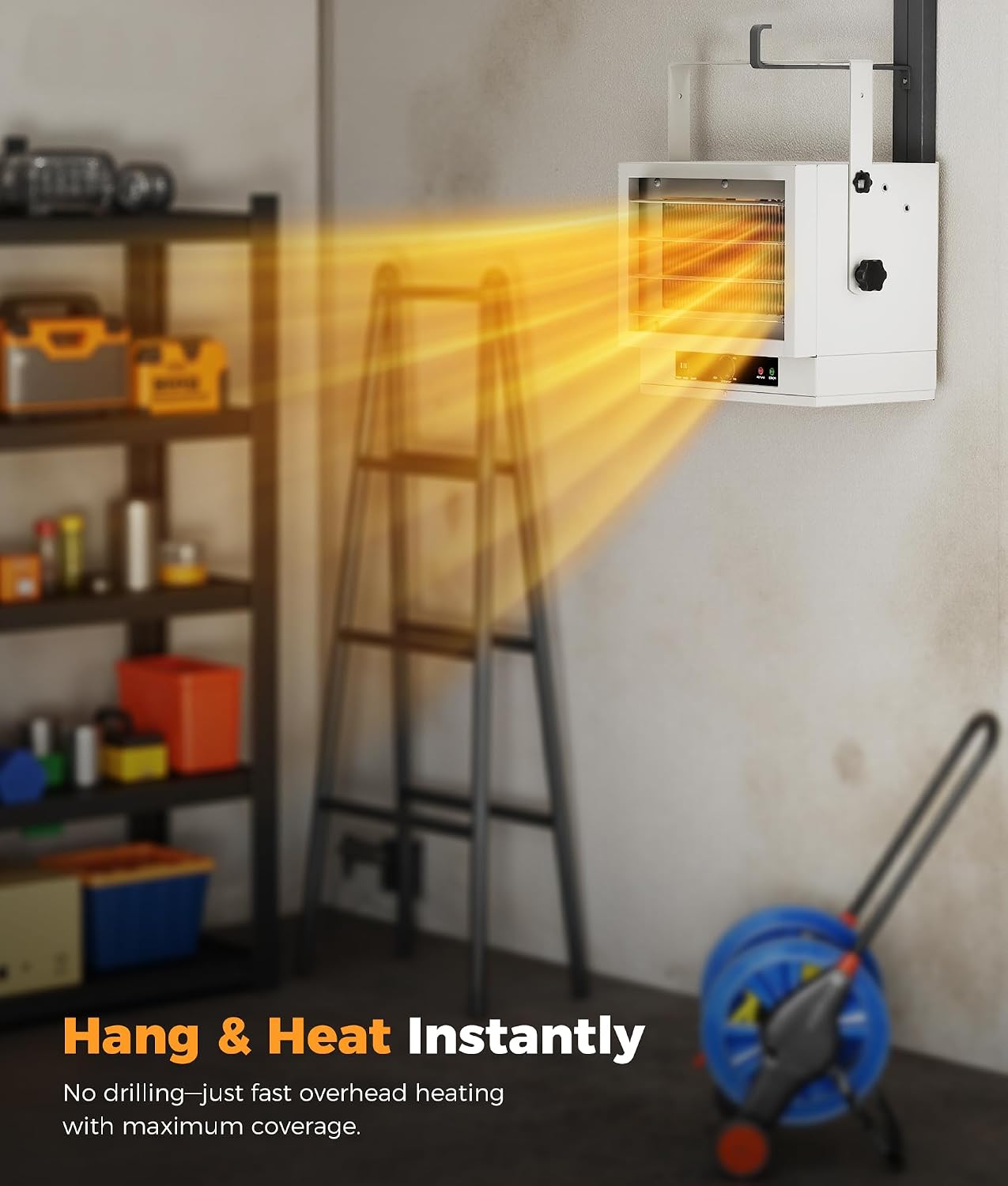 Electric Garage Heater for Indoor Use - 5000W, 240V Wall/Ceiling/Floor Mounted Shop Heater, Dual Overheat Protection