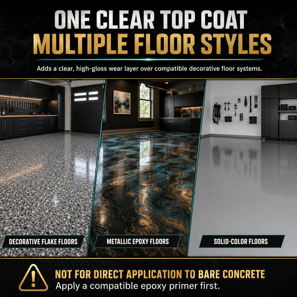 Floor Epoxy Resin Kit, Clear Epoxy Floor Top Coat, 3 Gallon Kit