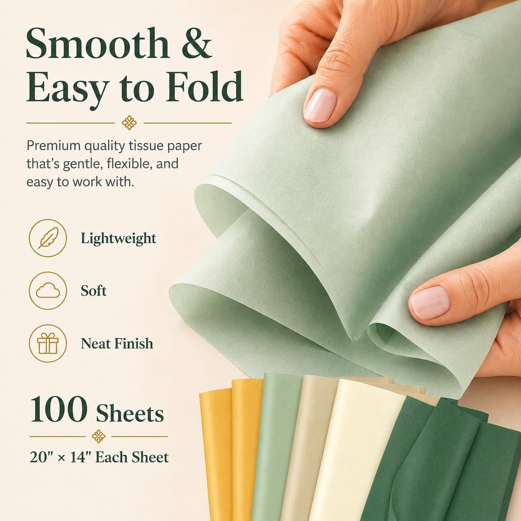 Vintage Tissue Paper for Gift Bags, 100 Sheets, 20 x 14 Inch