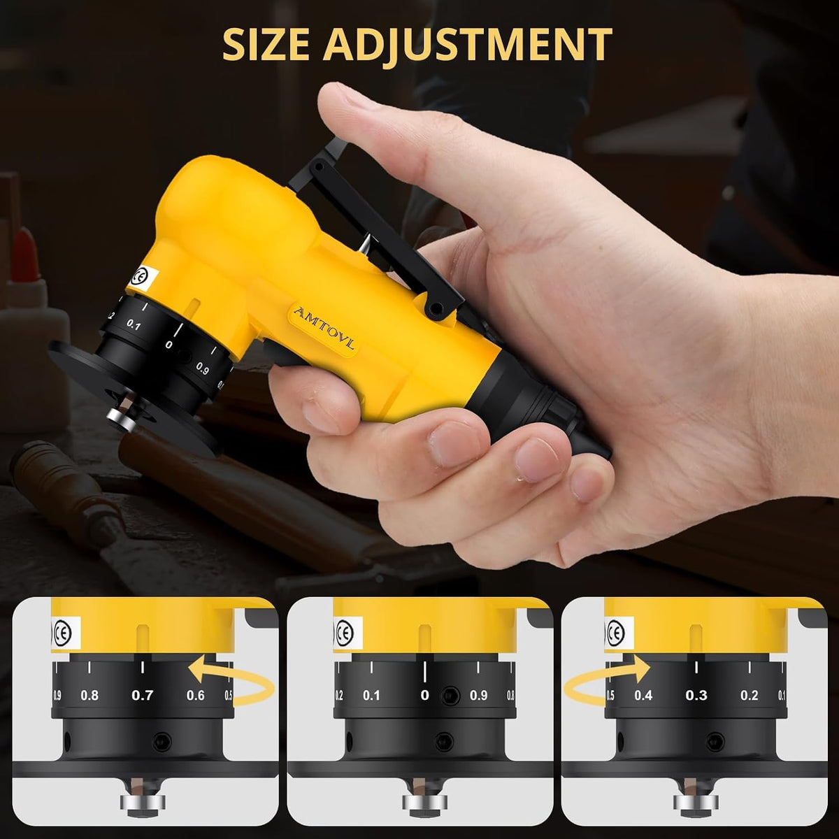 AMTOVL Pneumatic Chamfering Tool, Mini Air Chamfer Tool W/ 10C & 10R Blades