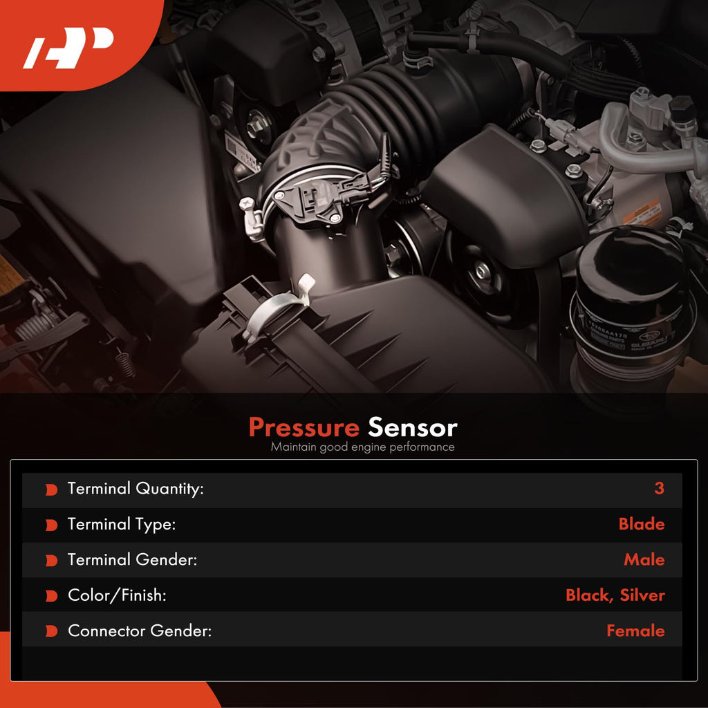 A-Premium Fuel Rail Pressure Sensor Compatible with Hyundai
