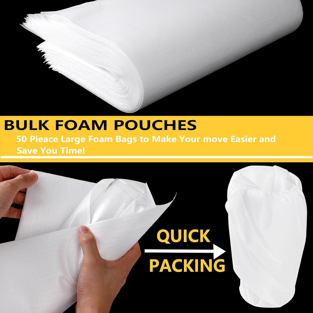 16”x20”Large Foam Pouches 50Pack Cushion Foam Wrap Bags for Packing Moving