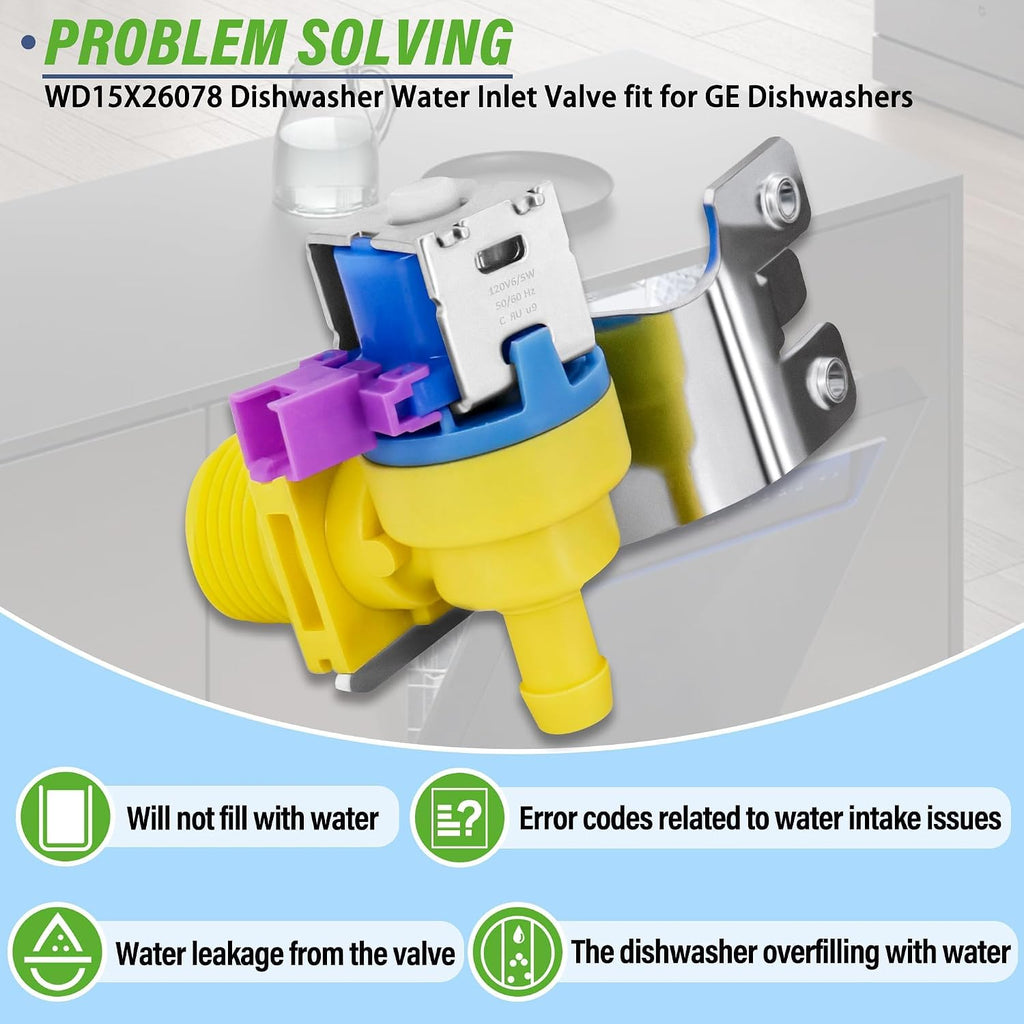 WD15X26078 GDT645SYN3FS GDP665SYN3FS Water Inlet Valve Fit for GEDishwasher