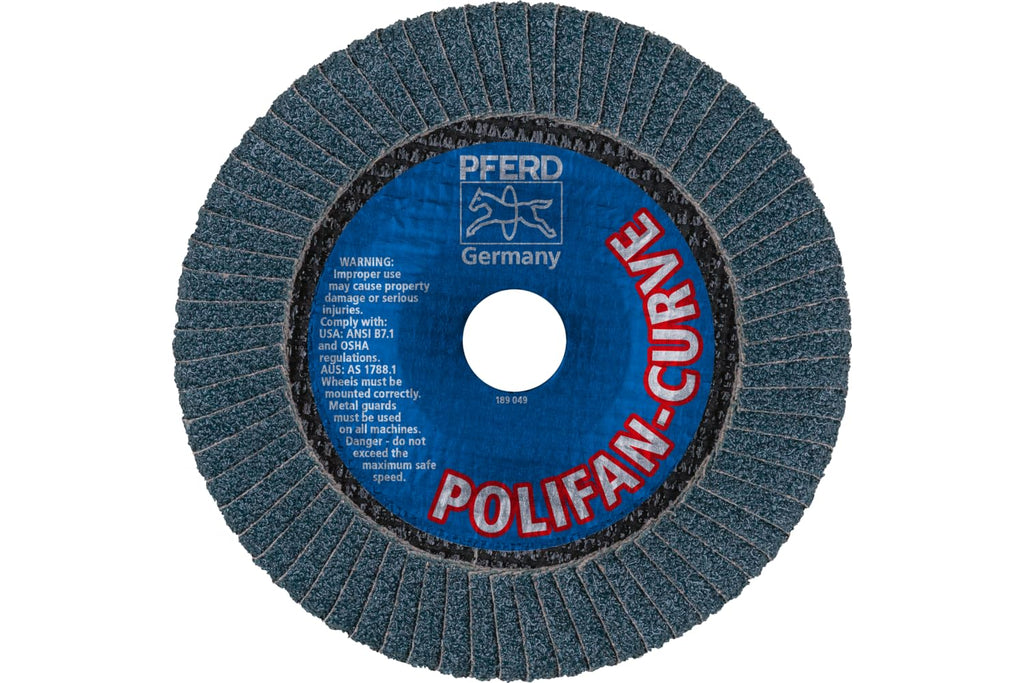 PFERD POLIFAN-Curve 4-1/2" x 7/8" Radial Flap Disc, 40 Grit (1PC)
