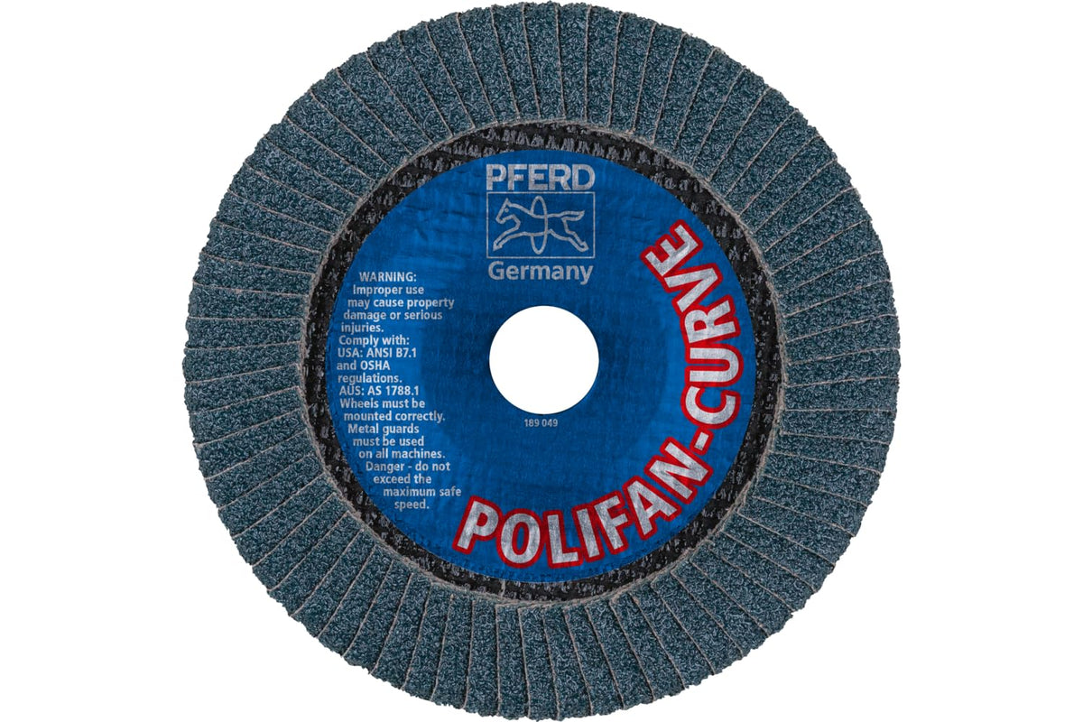 PFERD POLIFAN-Curve 4-1/2" x 7/8" Radial Flap Disc, 40 Grit (1PC)