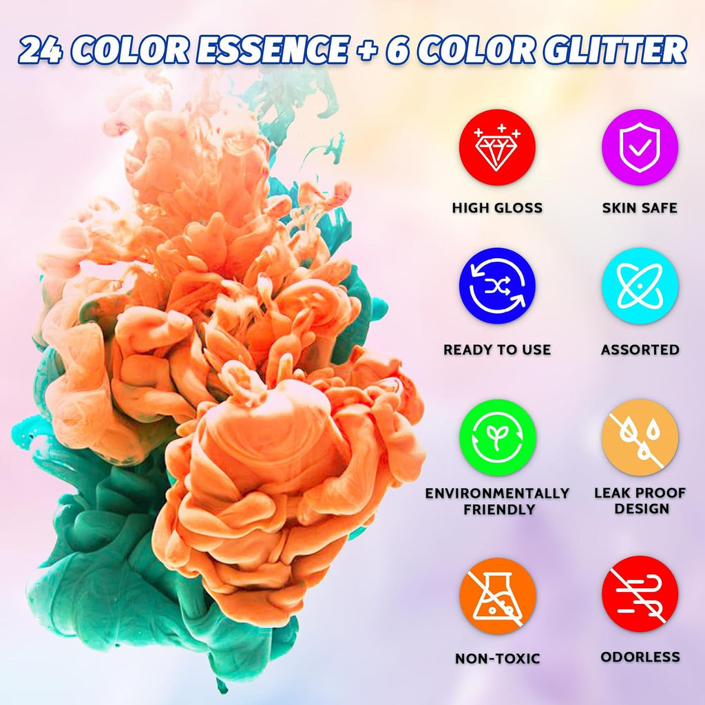 Epoxy Resin Pigment - 24 Colors Liquid Translucent Dye, Highly Concentrated for DIY Jewelry Making, Paint, Craft