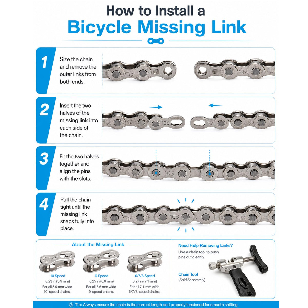 Bike Chain Removal Tool & Repair Kit