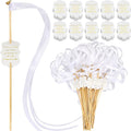 100 Sets Wedding Send Off Wands with Bells Bulk, White