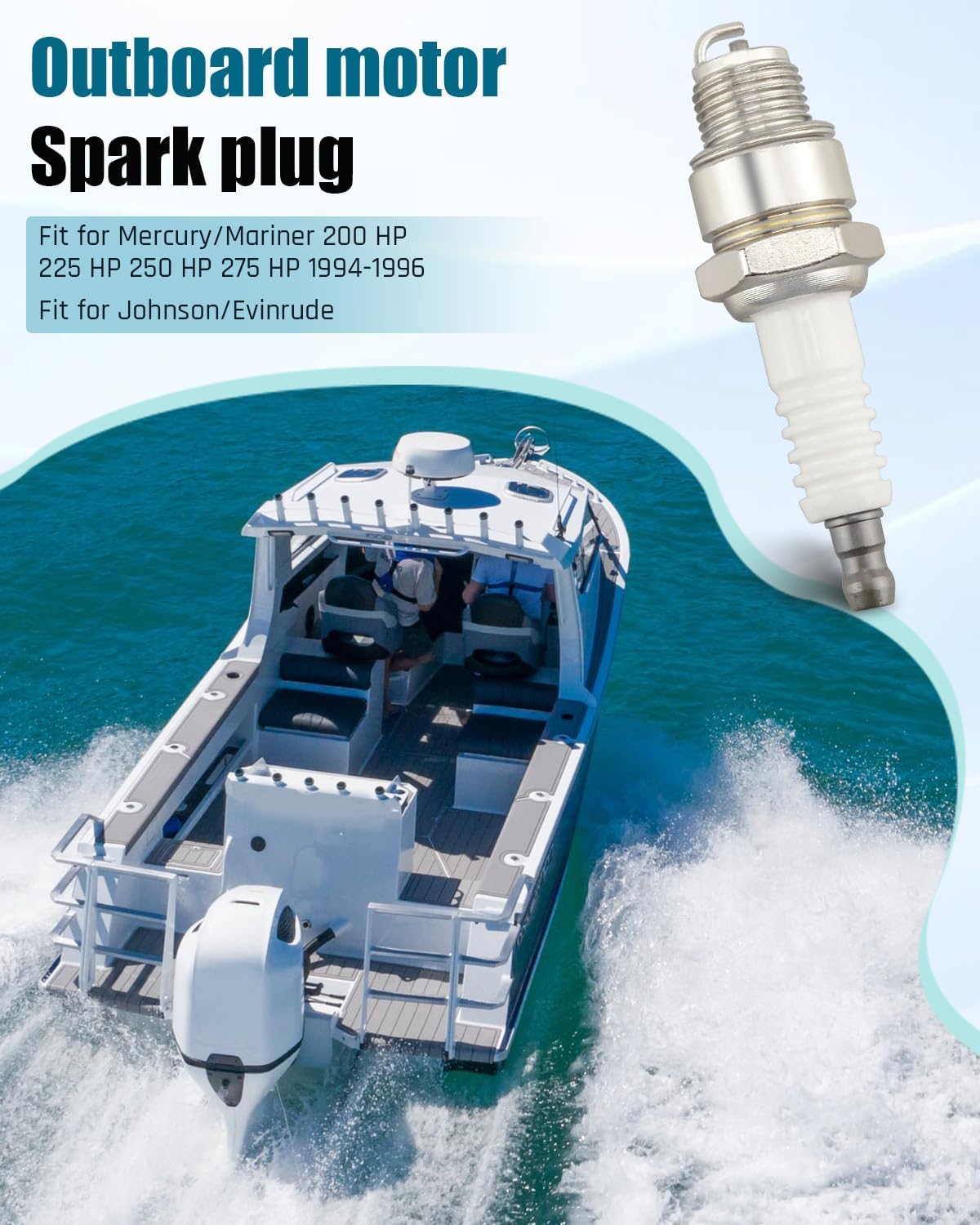 QL77CC Outboard Motor Spark Plug Fit for Mercury Mariner Johnson Evinrude