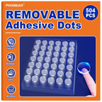 504 Pcs Clear Removable Adhesive Dots, Glue Point Dots for Crafts Balloons Poster, Double Sided Sticky Round Dots