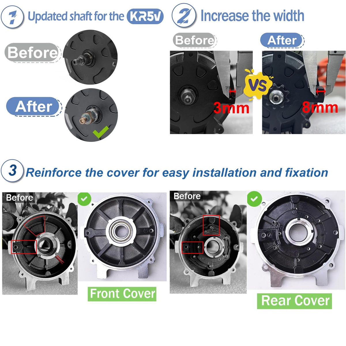 Electric Brushless DC Motor 72V 5000W Peak 8000RPM Scooter Motor KR5V V2