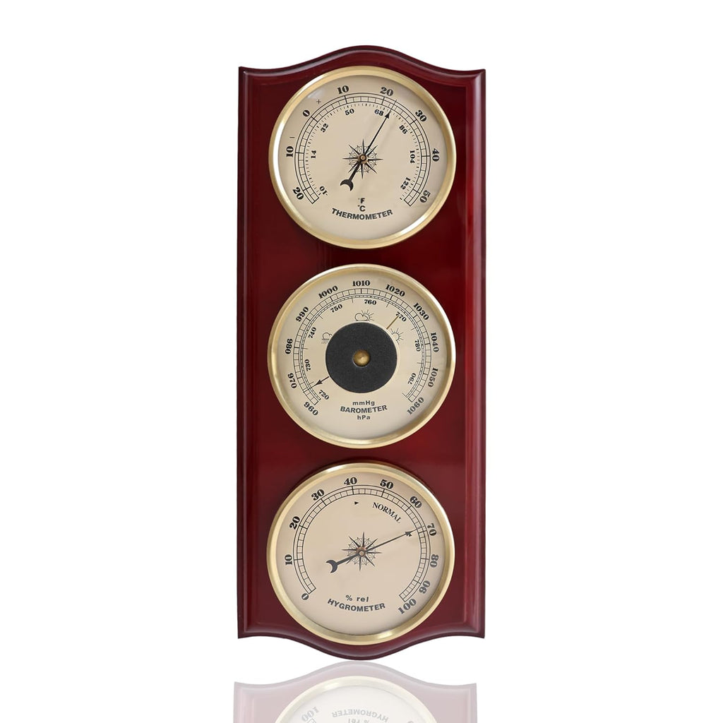 Classic Analog Weather Station-Home Barometers-Indoor Barometer-Barometer Hygrometer Thermometer-Traditional Weather