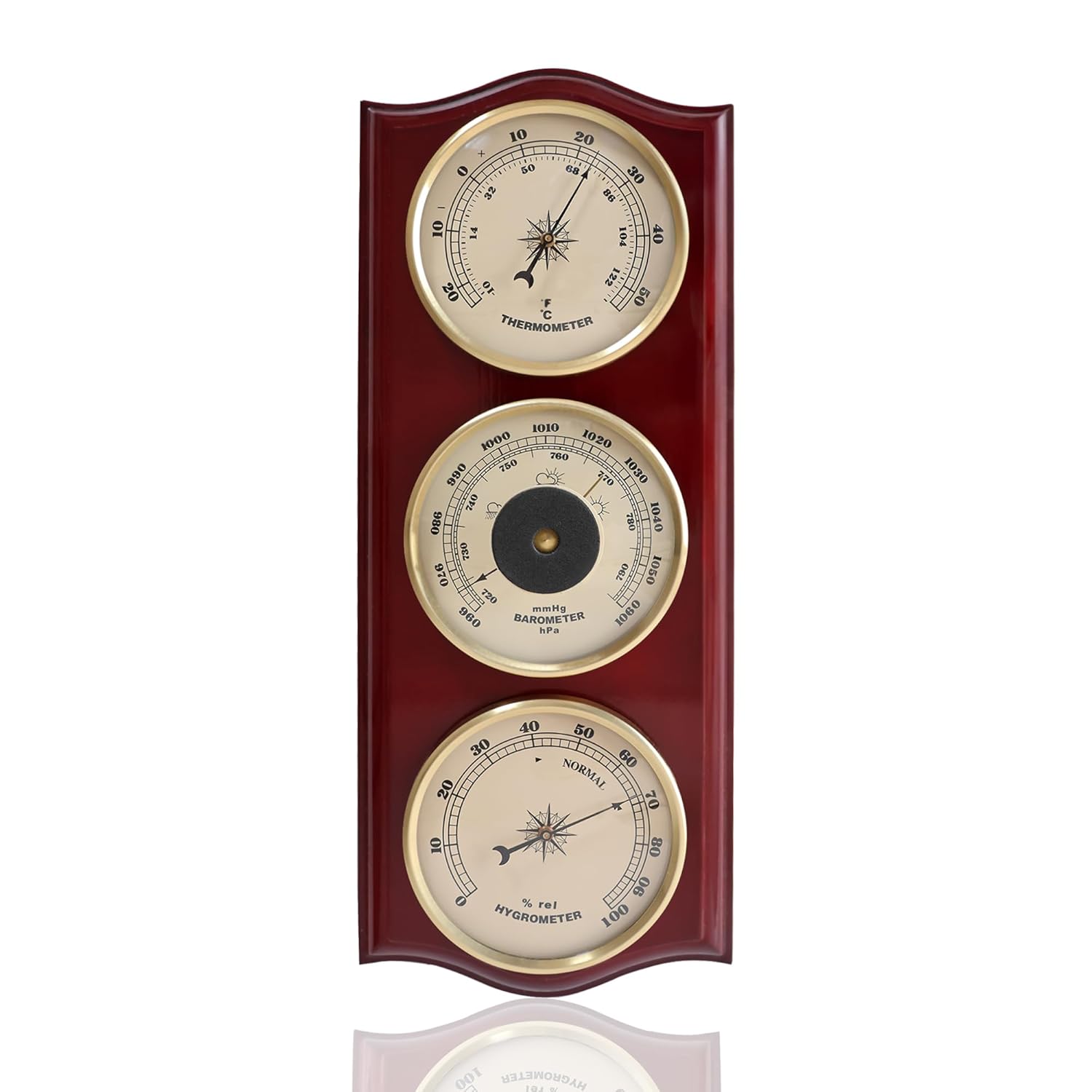 Classic Analog Weather Station-Home Barometers-Indoor Barometer-Barometer Hygrometer Thermometer-Traditional Weather