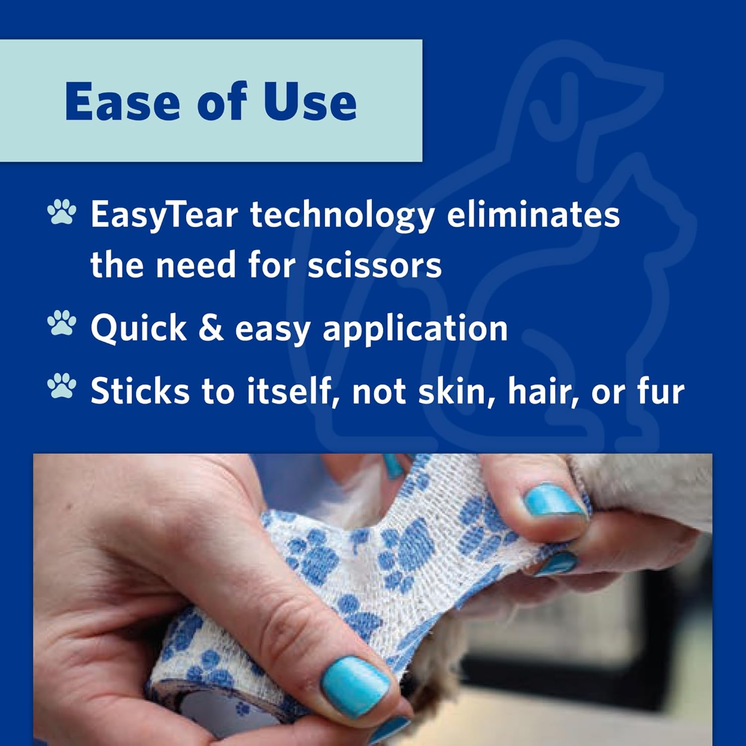 PetFlex No Chew – Flexible Self-Adhering Elastic Bandage for Wound Care – First Aid Wrap for Small Animals Like Dogs