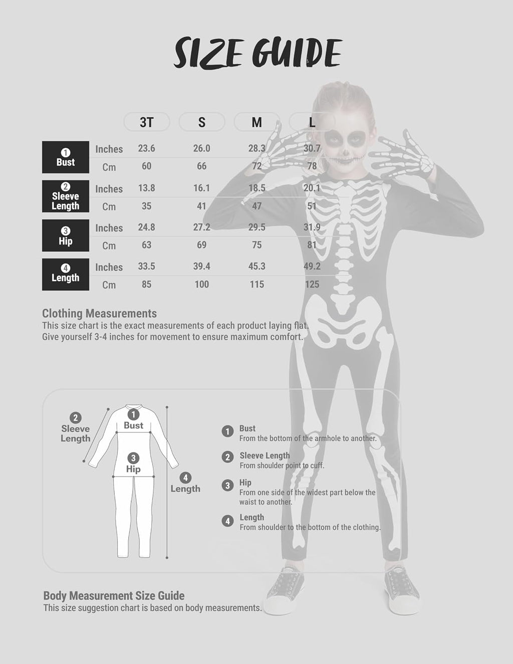 Halloween Kids Skeleton Costume, Unisex Glow in the Dark Skeleton Jumpsuit with Gloves for Boys, Girls