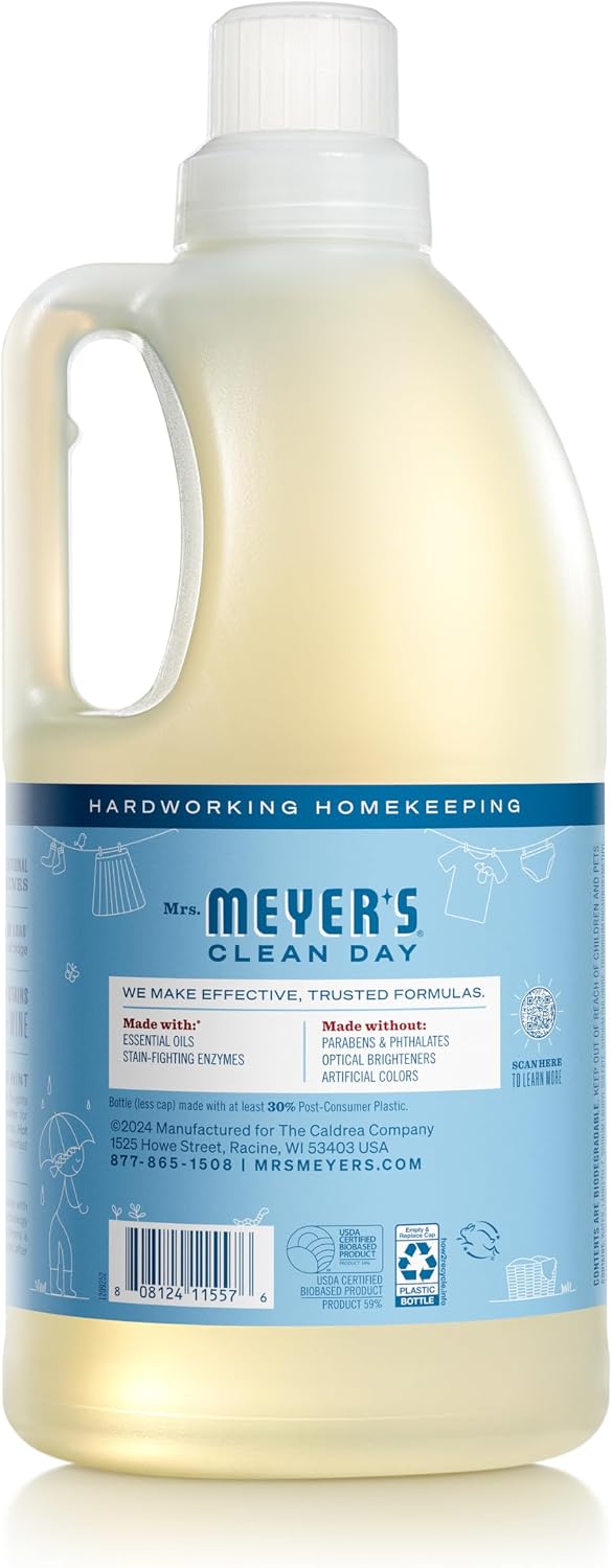 CLEAN DAY Laundry Detergent, Rain Water Scent, 64 Ounce Bottle