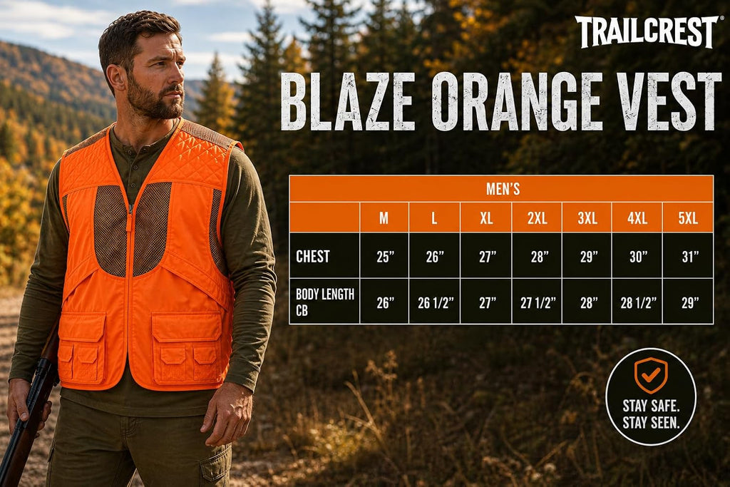 Men's Upland Deluxe Blaze Orange Front Loader Hunting Vest | Blaze orange men's hunting vest with mesh lining