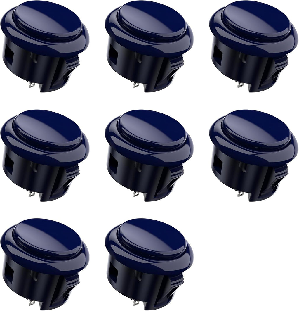 8 pcs MFBK-30 Push Button 30mm F300 F500 F700 Arcade Jamma Video Game & Arcade Joystick Games Console(Black)