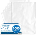 4" X 6" Open-End Flat Clear Poly Bags (1000 Count) - 1.1 Mil