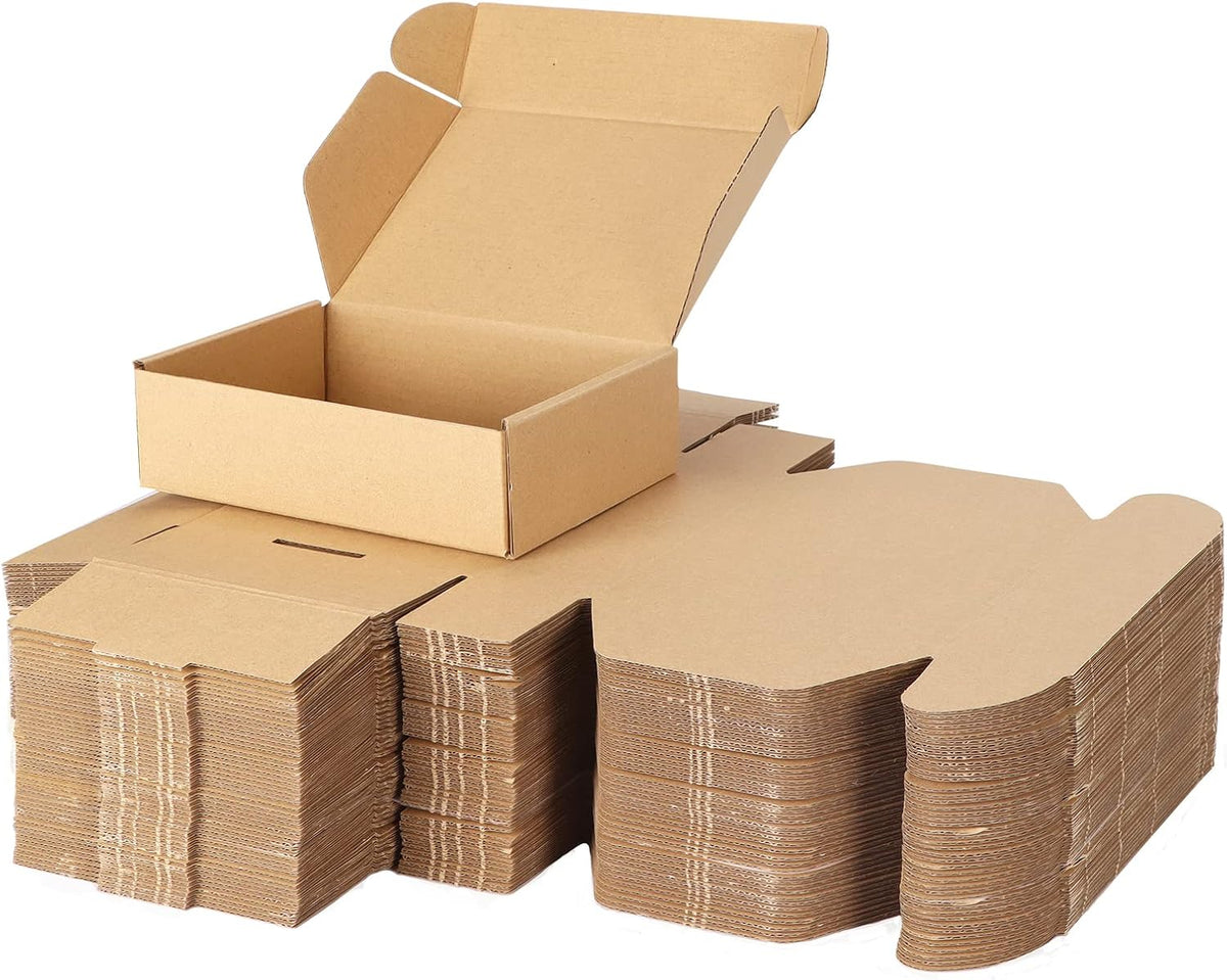 50 Pack 7x5x2 inch Small Shipping Boxes, Brown Mailing Boxes